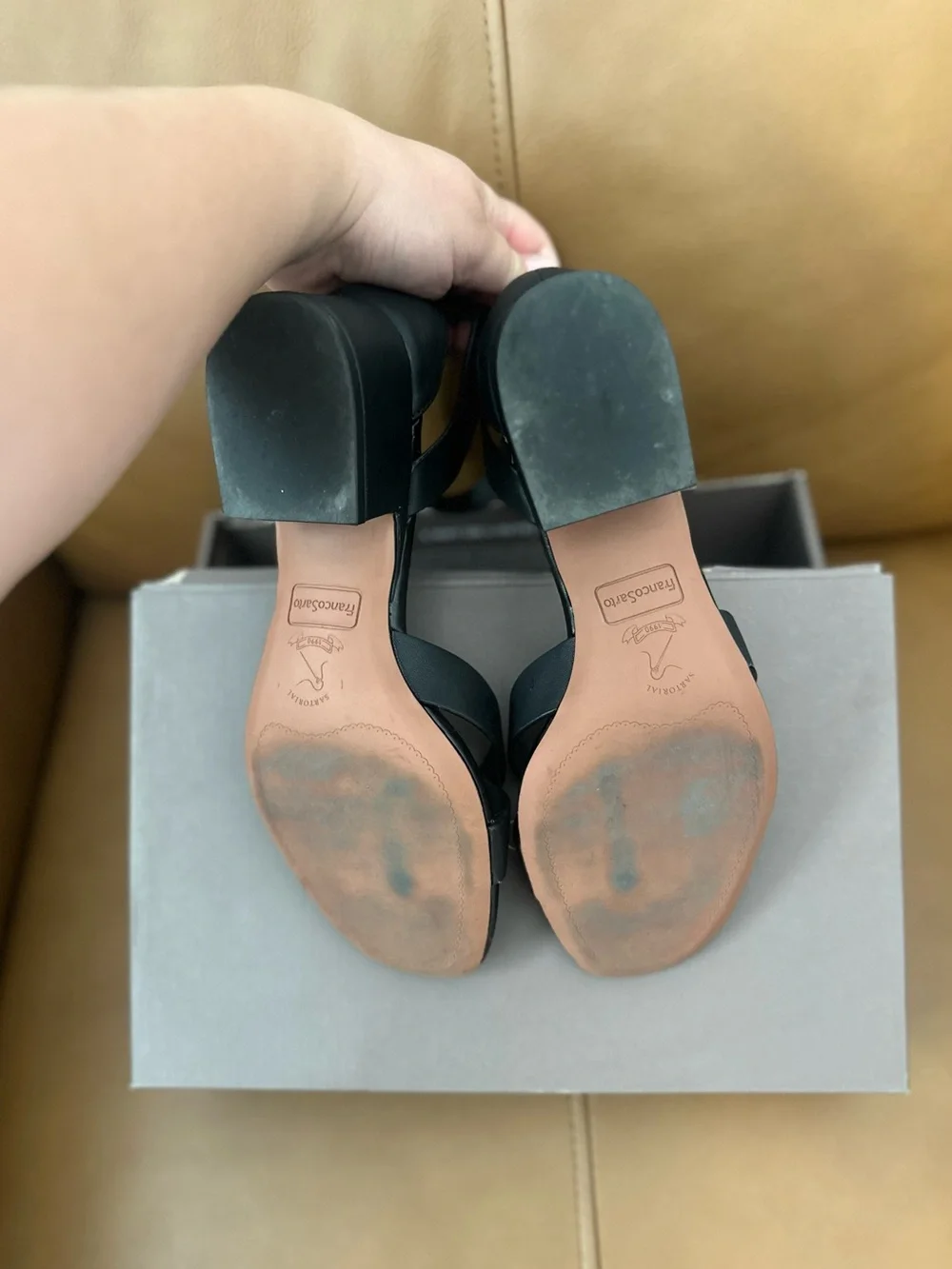 Franco Sarto Black Women's Ankle-Strap Sandals - 8.5 - Picture 6 of 7